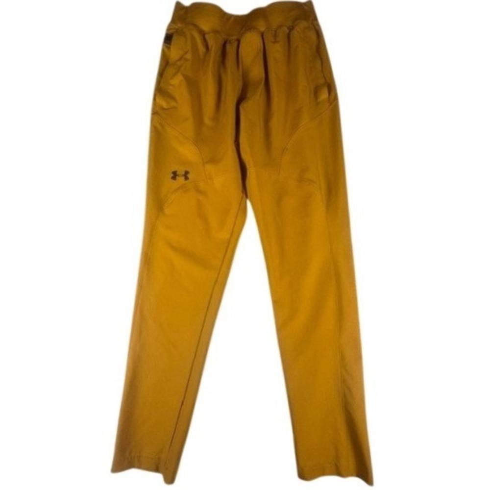 Under Armour Pants Mens‎ Medium Mustard Yellow Fitted Training Joggers Athletic
